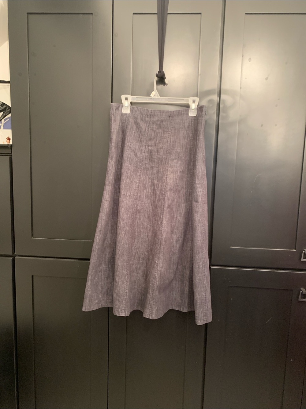 Tilley’s Vintage Dark Grey Denim A-Line Midi Skirt